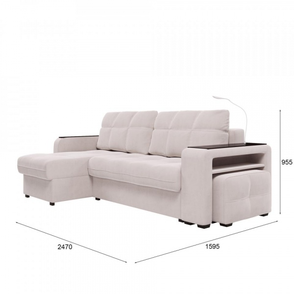 Диван угловой левый Киль-4 с пуфом Maxx 100