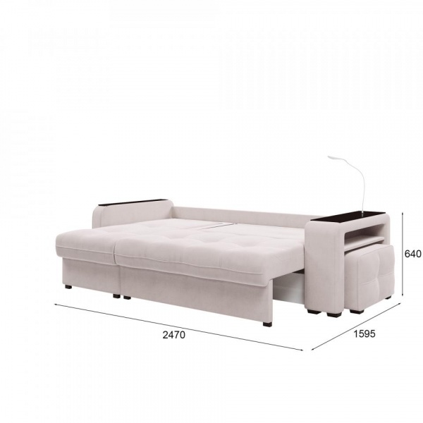 Диван угловой левый Киль-4 с пуфом Maxx 100