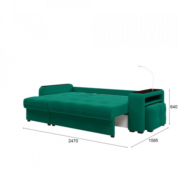 Диван угловой левый Киль-4 с пуфом Velutto 33