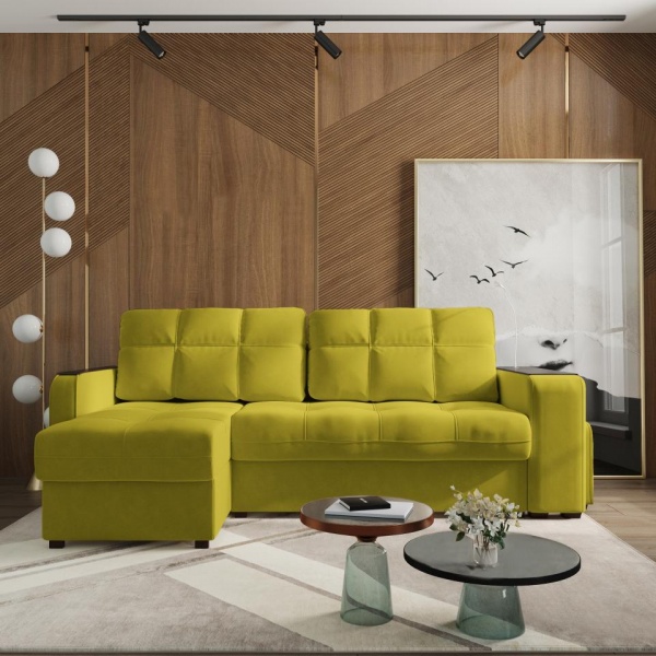 Диван угловой левый Киль-4 с пуфом Velutto 28