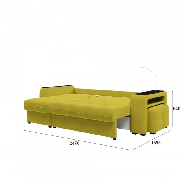 Диван угловой левый Киль-4 с пуфом Velutto 28