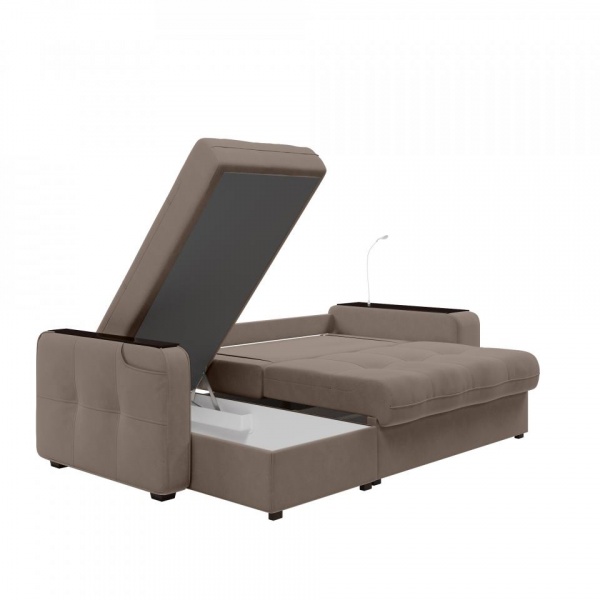 Диван угловой левый Киль-4 с пуфом Velutto 23