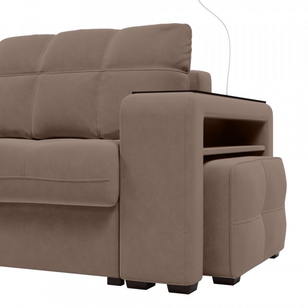 Диван угловой левый Киль-4 с пуфом Velutto 23