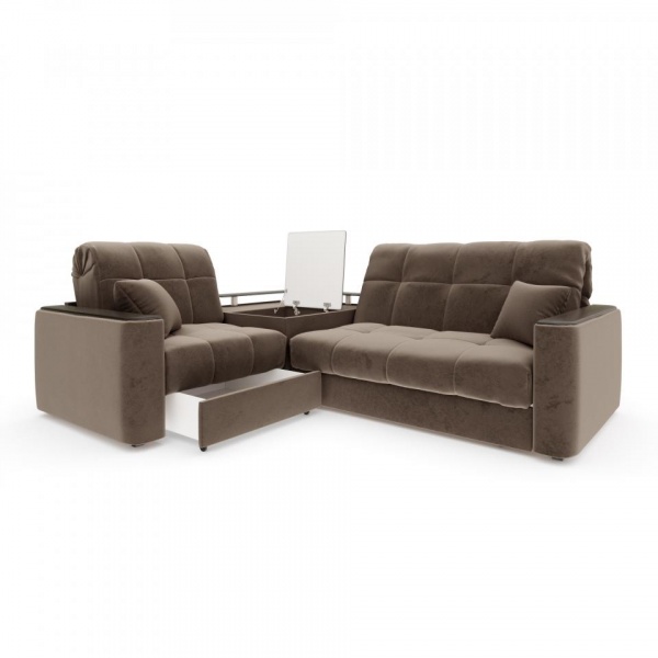 Диван угловой с баром Камелот 1,4 Velutto 23