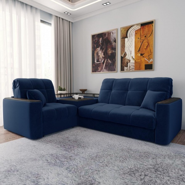 Диван угловой с баром Камелот 1,4 Velutto 26