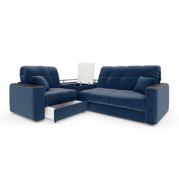 Диван угловой с баром Камелот 1,4 Velutto 26