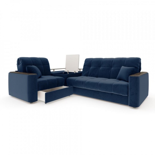 Диван угловой с баром Камелот 1,6 Velutto 26