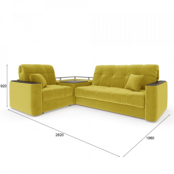 Диван угловой с баром Камелот 1,6 Velutto 28