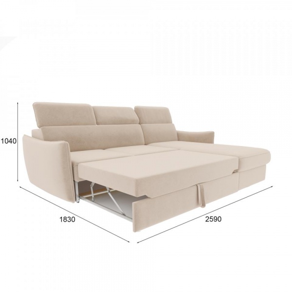 Диван угловой правый Торонто Velutto 04 Вариант 1