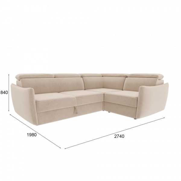 Диван угловой правый Торонто Velutto 04 Вариант 2