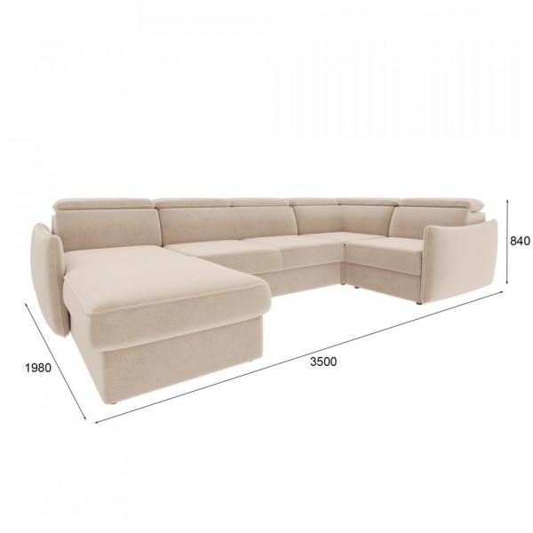 Диван угловой П-образный левый Торонто Velutto 04