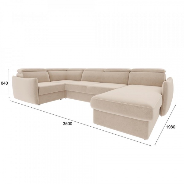 Диван угловой П-образный правый Торонто Velutto 04