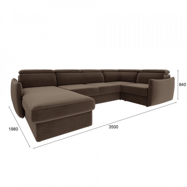 Диван угловой П-образный левый Торонто Velutto 23