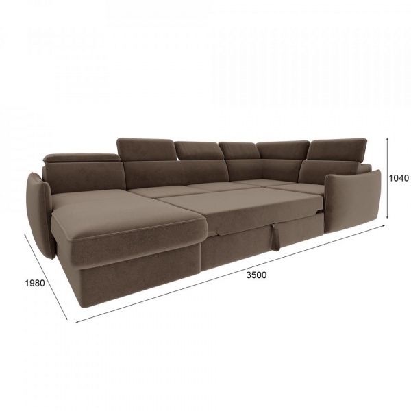 Диван угловой П-образный левый Торонто Velutto 23
