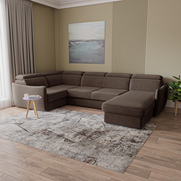 Диван угловой П-образный правый Торонто Velutto 23