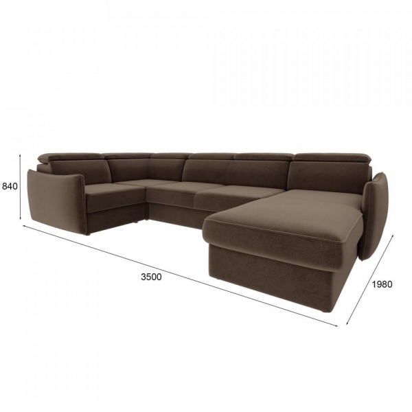 Диван угловой П-образный правый Торонто Velutto 23