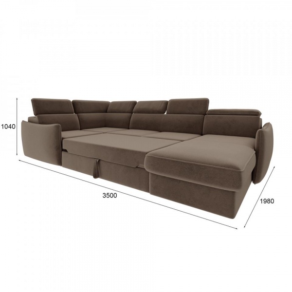 Диван угловой П-образный правый Торонто Velutto 23