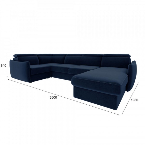 Диван угловой П-образный правый Торонто Velutto 26