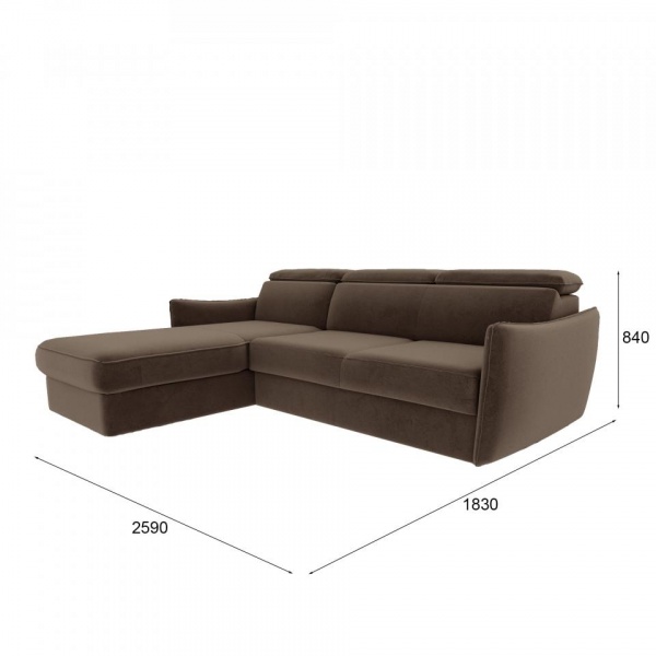 Диван угловой левый Торонто Velutto 23 Вариант 1