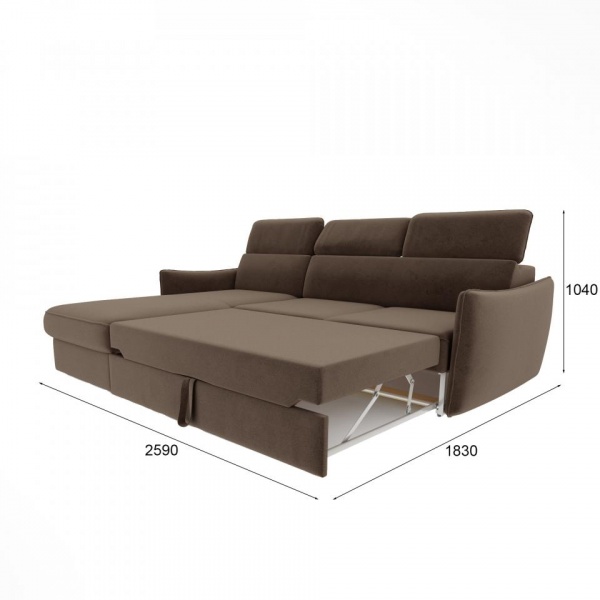 Диван угловой левый Торонто Velutto 23 Вариант 1