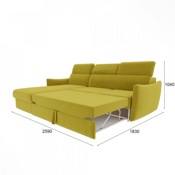 Диван угловой левый Торонто Velutto 28 Вариант 1