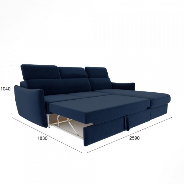 Диван угловой правый Торонто Velutto 26 Вариант 1