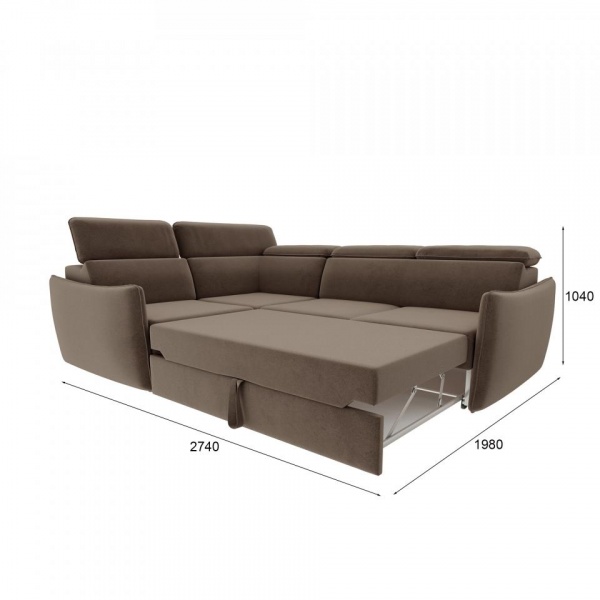 Диван угловой левый Торонто Velutto 23 Вариант 2