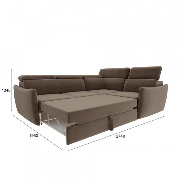 Диван угловой правый Торонто Velutto 23 Вариант 2