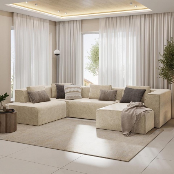 Диван угловой П-образный левый Сольер Lambre 01 Вариант 1