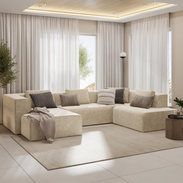 Диван угловой П-образный правый Сольер Lambre 01 Вариант 1