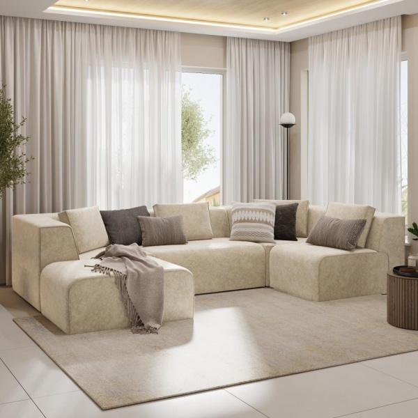 Диван угловой П-образный левый Сольер Lambre 01 Вариант 2