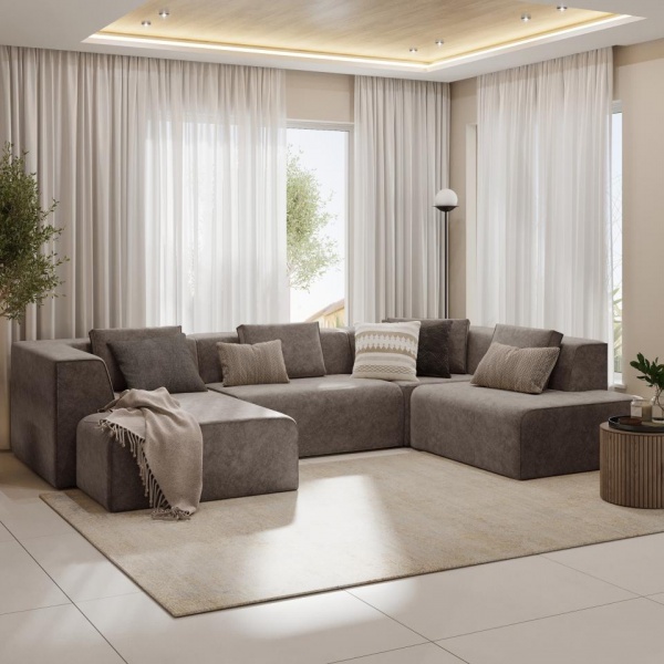 Диван угловой П-образный правый Сольер Lambre 04 Вариант 1