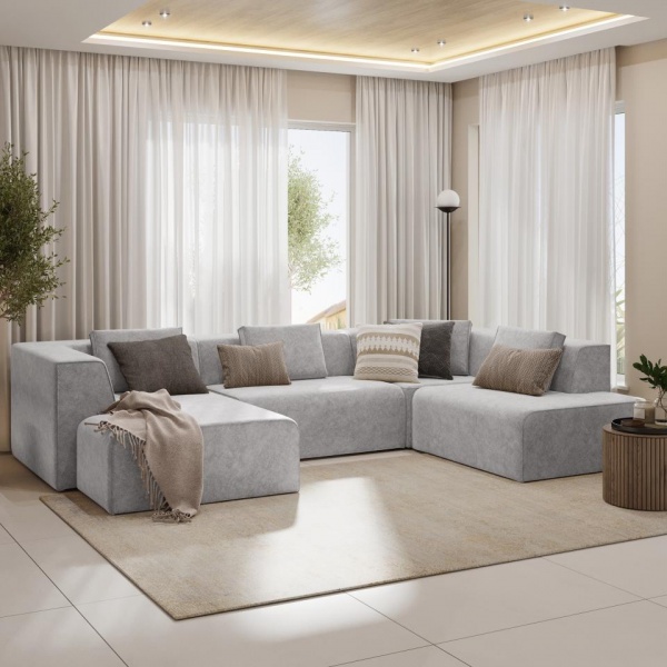 Диван угловой П-образный правый Сольер Lambre 05 Вариант 1