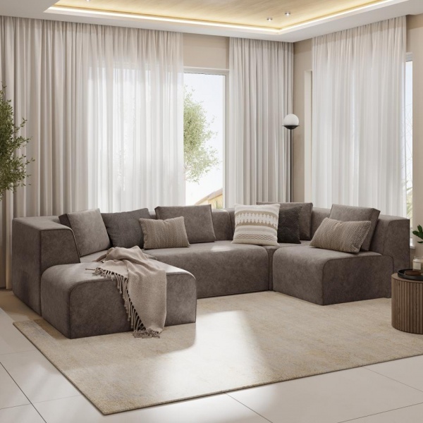 Диван угловой П-образный левый Сольер Lambre 04 Вариант 2