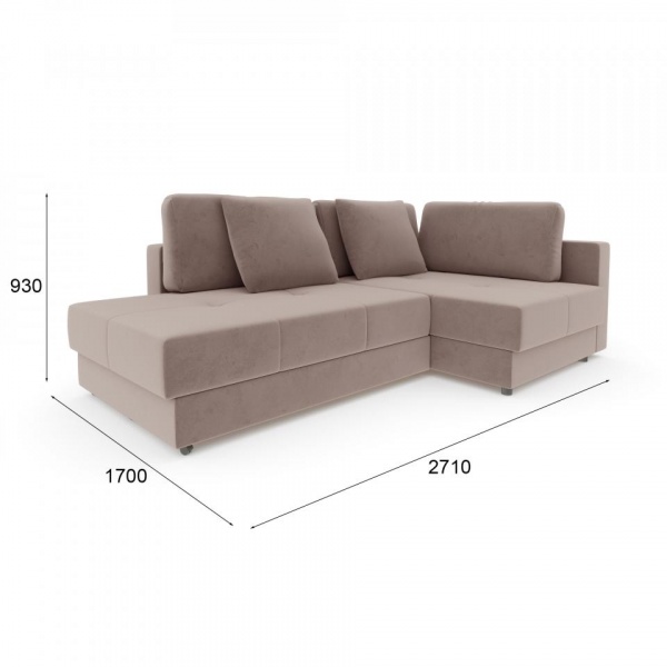 Диван угловой правый Базель Velutto 22