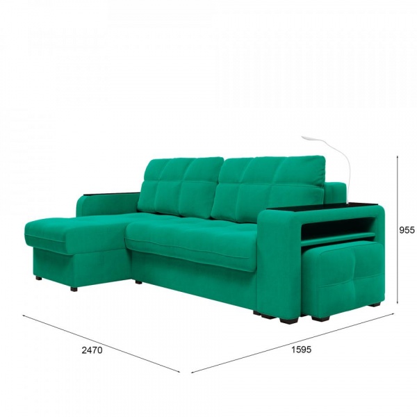 Диван угловой левый Киль-4 с пуфом Maxx 698