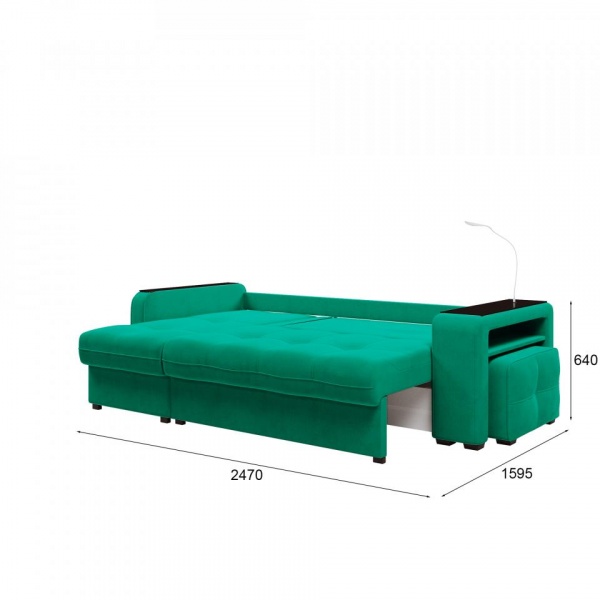 Диван угловой левый Киль-4 с пуфом Maxx 698