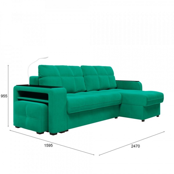 Диван угловой правый Киль-4 с пуфом Maxx 698