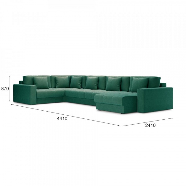 Диван угловой П-образный Дензел Velutto 33