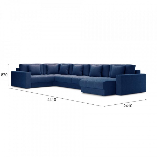 Диван угловой П-образный Дензел Velutto 26