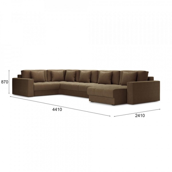 Диван угловой П-образный Дензел Velutto 23