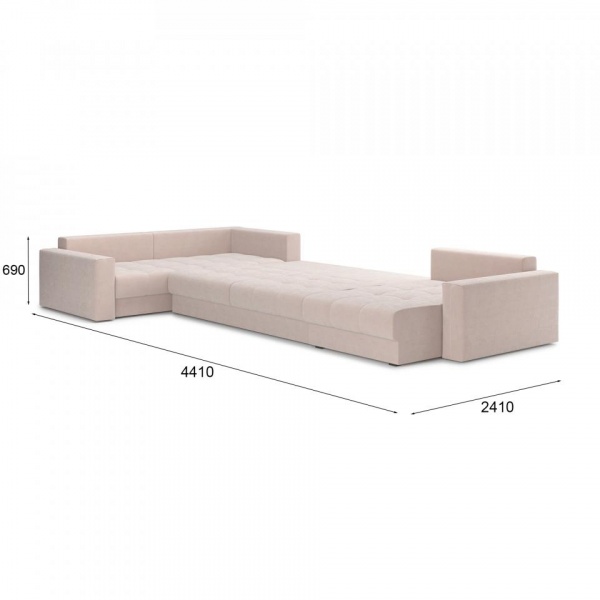 Диван угловой П-образный Дензел Velutto 04