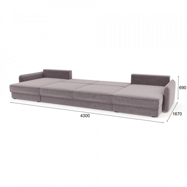 Диван угловой П-образный Кросби Formula 890 Вариант 2