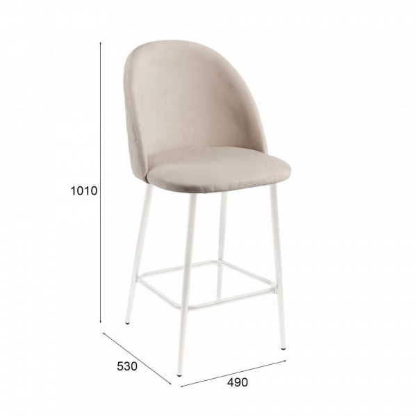 Стул полубарный Дэни Белый / Velutto 04