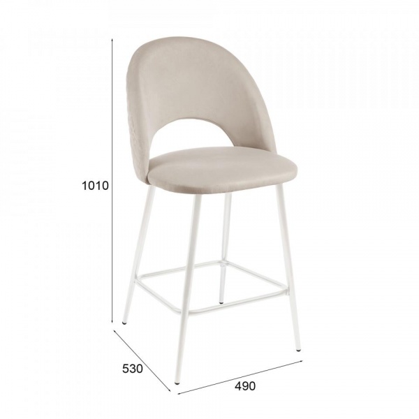 Стул полубарный Тоби Белый / Velutto 04