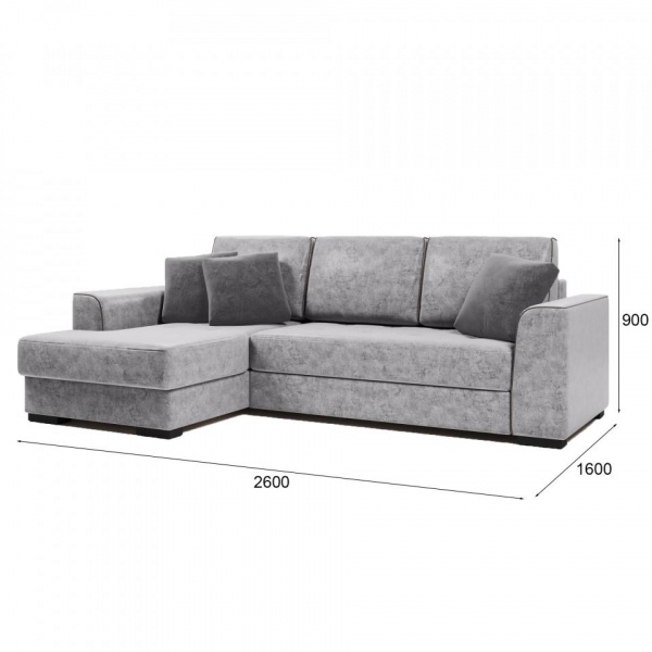 Диван угловой левый Монтана Titanium 900