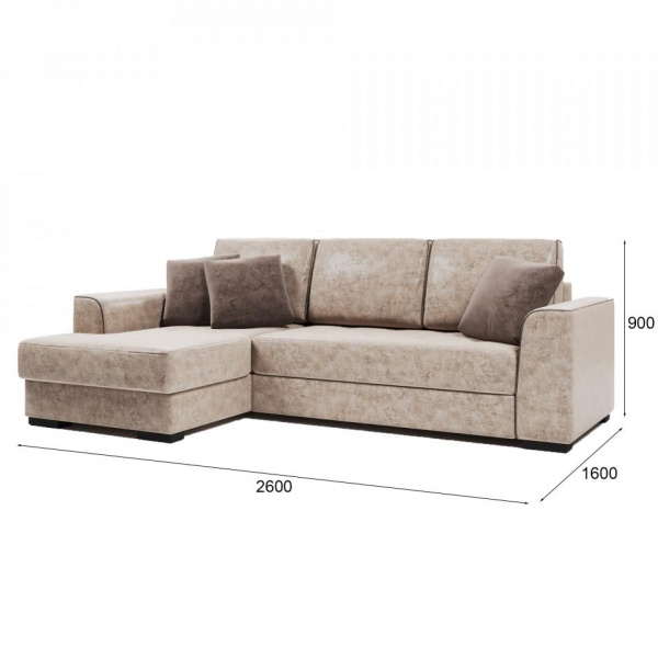 Диван угловой левый Монтана Titanium 111