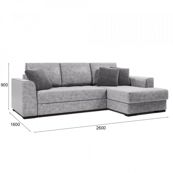 Диван угловой правый Монтана Titanium 900