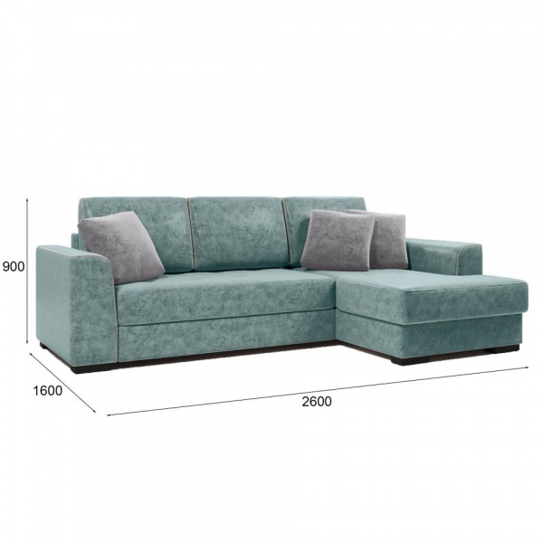 Диван угловой правый Монтана Titanium 697