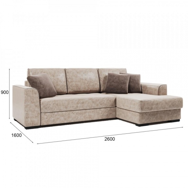 Диван угловой правый Монтана Titanium 111